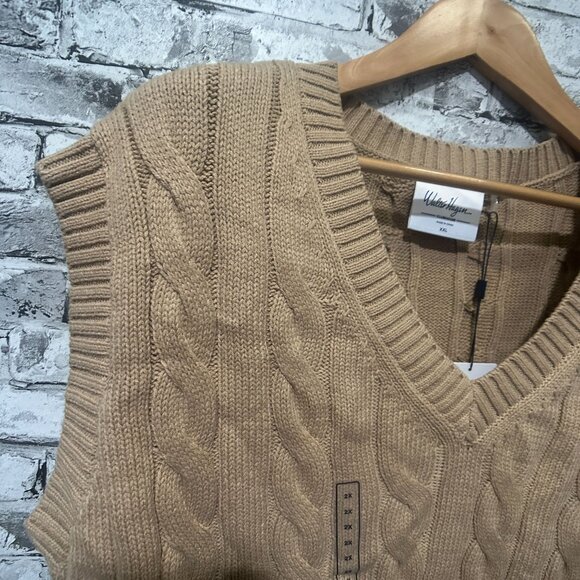 NWT Walter Hagen Women's Clubhouse Sweater Vest Size XXL (WGH11516) Tan - Picture 4 of 14
